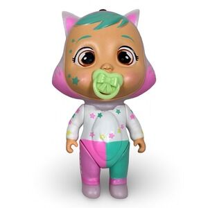 IMC Toys Cry Babies Magic Tears Cat Onesie Doll Pink Teal Gray Star Pattern 4.5"